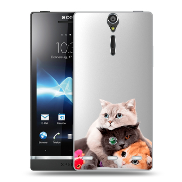Пластиковый чехол на Sony Xperia S с принтом Кошки Пластиковый чехол на Sony Xperia S с принтом Кошки