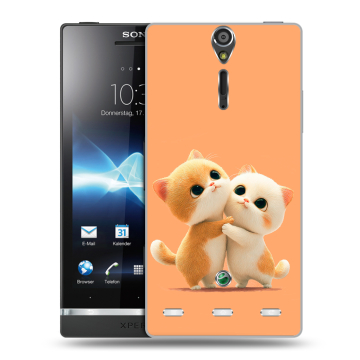Пластиковый чехол на Sony Xperia S с принтом Милые котики Пластиковый чехол на Sony Xperia S с принтом Милые котики