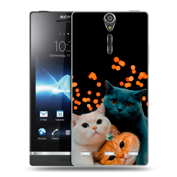 Пластиковый чехол на Sony Xperia S с принтом Кошки Пластиковый чехол на Sony Xperia S с принтом Кошки