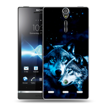 Пластиковый чехол на Sony Xperia S с принтом Волки Пластиковый чехол на Sony Xperia S с принтом Волки