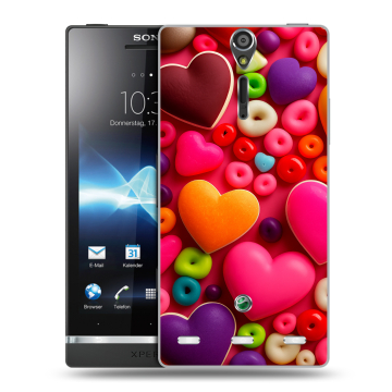 Пластиковый чехол на Sony Xperia S с принтом Сердечки Пластиковый чехол на Sony Xperia S с принтом Сердечки