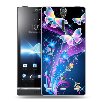 Пластиковый чехол на Sony Xperia S с принтом Бабочки Пластиковый чехол на Sony Xperia S с принтом Бабочки