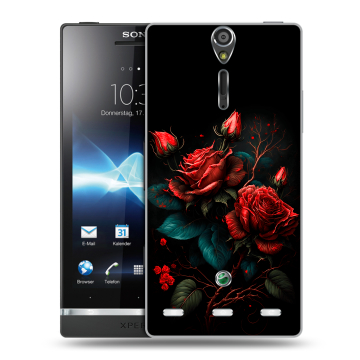 Пластиковый чехол на Sony Xperia S с принтом Розы красные Пластиковый чехол на Sony Xperia S с принтом Розы красные