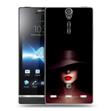 Пластиковый чехол на Sony Xperia S с принтом Девушка в шляпе Пластиковый чехол на Sony Xperia S с принтом Девушка в шляпе