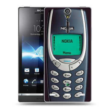 Пластиковый чехол на Sony Xperia S с принтом Старый телефон