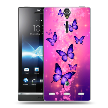 Пластиковый чехол на Sony Xperia S с принтом Бабочки Пластиковый чехол на Sony Xperia S с принтом Бабочки