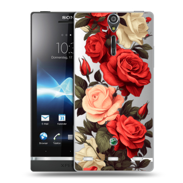 Пластиковый чехол на Sony Xperia S с принтом Розы