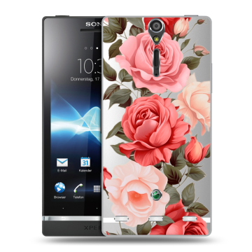 Пластиковый чехол на Sony Xperia S с принтом Розы Пластиковый чехол на Sony Xperia S с принтом Розы