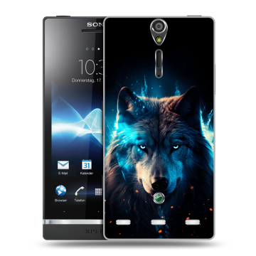 Пластиковый чехол на Sony Xperia S с принтом Волк ночной Пластиковый чехол на Sony Xperia S с принтом Волк ночной