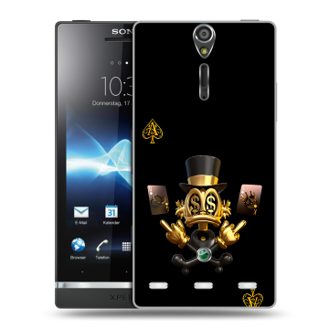 Пластиковый чехол на Sony Xperia S с принтом Золотой скрудж макдак Пластиковый чехол на Sony Xperia S с принтом Золотой скрудж макдак