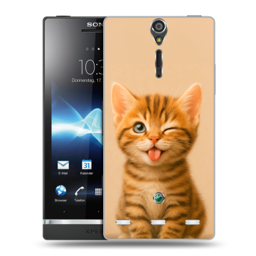Пластиковый чехол на Sony Xperia S с принтом котенок Пластиковый чехол на Sony Xperia S с принтом котенок