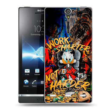 Пластиковый чехол на Sony Xperia S с принтом Дональд Дак Деньги Пластиковый чехол на Sony Xperia S с принтом Дональд Дак Деньги