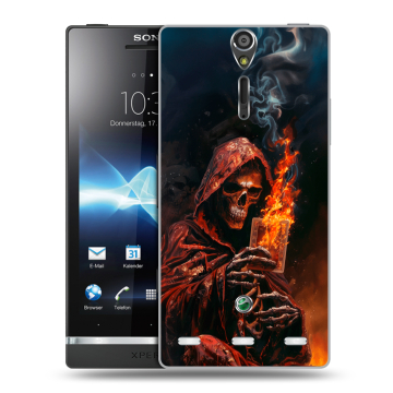 Пластиковый чехол на Sony Xperia S с принтом Скелет и карты