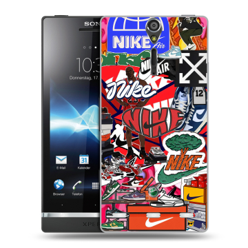 Пластиковый чехол на Sony Xperia S с принтом Найк Nike яркий