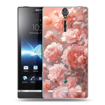 Пластиковый чехол на Sony Xperia S с принтом Розовые розы