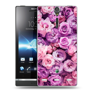Пластиковый чехол на Sony Xperia S с принтом лавандовые розы