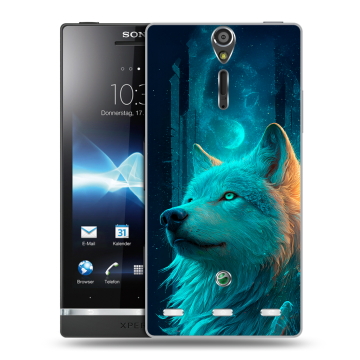 Пластиковый чехол на Sony Xperia S с принтом бабочки саккура