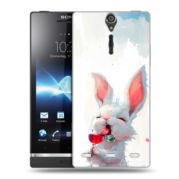 Пластиковый чехол на Sony Xperia S с принтом кролик зайчик