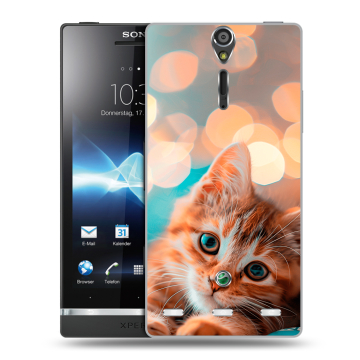 Пластиковый чехол на Sony Xperia S с принтом котик Пластиковый чехол на Sony Xperia S с принтом котик