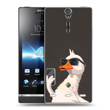 Пластиковый чехол на Sony Xperia S с принтом утка в очках