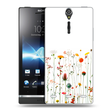 Пластиковый чехол на Sony Xperia S с принтом цветы