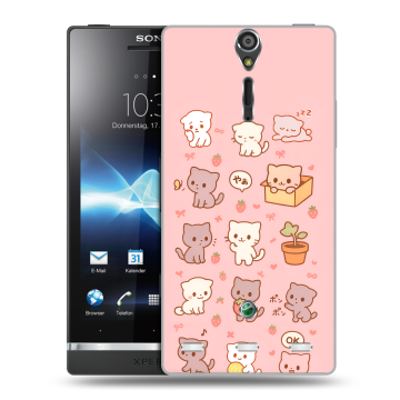 Пластиковый чехол на Sony Xperia S с принтом Hello Kitty Хелоу Кити