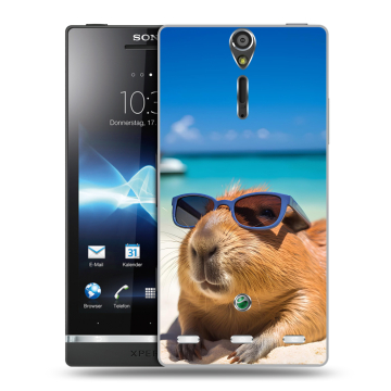 Пластиковый чехол на Sony Xperia S с принтом Капибара Пластиковый чехол на Sony Xperia S с принтом Капибара