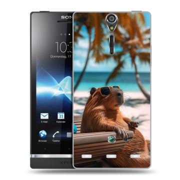 Пластиковый чехол на Sony Xperia S с принтом Капибара Пластиковый чехол на Sony Xperia S с принтом Капибара