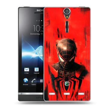 Пластиковый чехол на Sony Xperia S с принтом человек паук spiderman Пластиковый чехол на Sony Xperia S с принтом человек паук spiderman