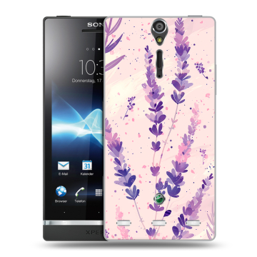 Пластиковый чехол на Sony Xperia S с принтом цветы лаванда Пластиковый чехол на Sony Xperia S с принтом цветы лаванда