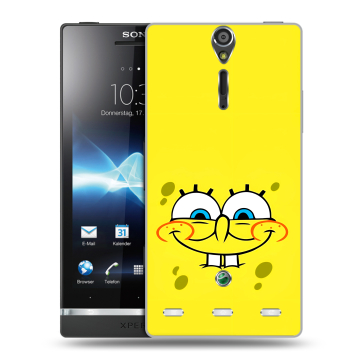 Пластиковый чехол на Sony Xperia S с принтом спанчбоб спанч боб Пластиковый чехол на Sony Xperia S с принтом спанчбоб спанч боб