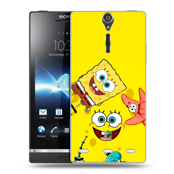 Пластиковый чехол на Sony Xperia S с принтом Спанч боб Спанчбоб