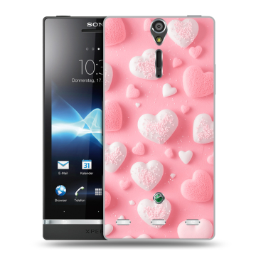 Пластиковый чехол на Sony Xperia S с принтом Сердечки Пластиковый чехол на Sony Xperia S с принтом Сердечки
