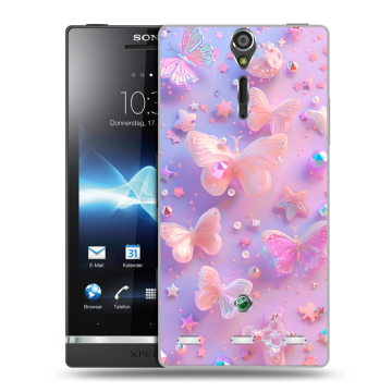 Пластиковый чехол на Sony Xperia S с принтом Бабочки Пластиковый чехол на Sony Xperia S с принтом Бабочки