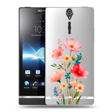 Пластиковый чехол на Sony Xperia S с принтом Цветы