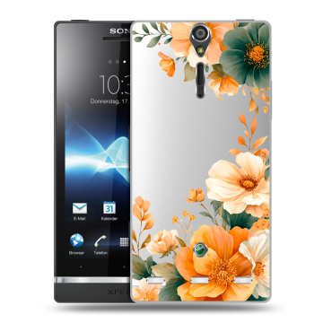 Пластиковый чехол на Sony Xperia S с принтом Цветы принт