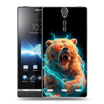 Пластиковый чехол на Sony Xperia S с принтом Медведь