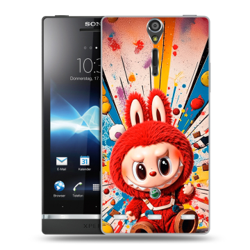 Пластиковый чехол на Sony Xperia S с принтом Labubu Лабубу Пластиковый чехол на Sony Xperia S с принтом Labubu Лабубу