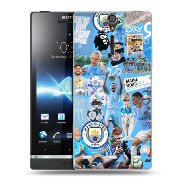Пластиковый чехол на Sony Xperia S с принтом Man City Манчестер Сити
