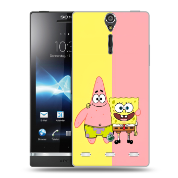 Пластиковый чехол на Sony Xperia S с принтом Спанч боб Спанчбоб Пластиковый чехол на Sony Xperia S с принтом Спанч боб Спанчбоб
