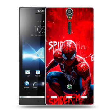 Пластиковый чехол на Sony Xperia S с принтом Spiderman Человек паук
