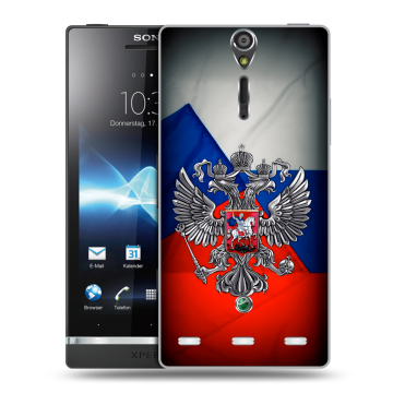 Пластиковый чехол на Sony Xperia S с принтом Флаг России Пластиковый чехол на Sony Xperia S с принтом Флаг России