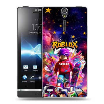 Пластиковый чехол на Sony Xperia S с принтом Roblox Роблокс