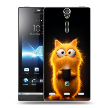 Пластиковый чехол на Sony Xperia S с принтом Смешной кот Пластиковый чехол на Sony Xperia S с принтом Смешной кот