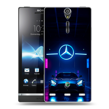 Пластиковый чехол на Sony Xperia S с принтом Mercedes Мерседес Пластиковый чехол на Sony Xperia S с принтом Mercedes Мерседес