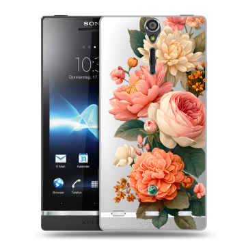 Пластиковый чехол на Sony Xperia S с принтом цветы
