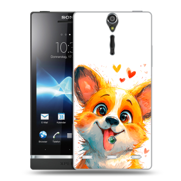 Пластиковый чехол на Sony Xperia S с принтом корги