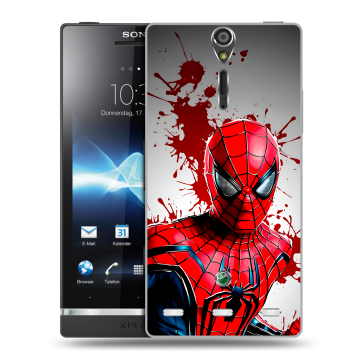 Пластиковый чехол на Sony Xperia S с принтом Spiderman Человек паук Пластиковый чехол на Sony Xperia S с принтом Spiderman Человек паук