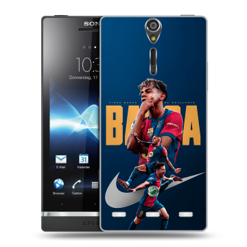 Пластиковый чехол на Sony Xperia S с принтом Барселона Barca Yamal Пластиковый чехол на Sony Xperia S с принтом Барселона Barca Yamal