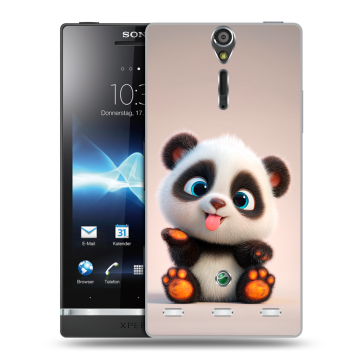 Пластиковый чехол на Sony Xperia S с принтом милая панда Пластиковый чехол на Sony Xperia S с принтом милая панда